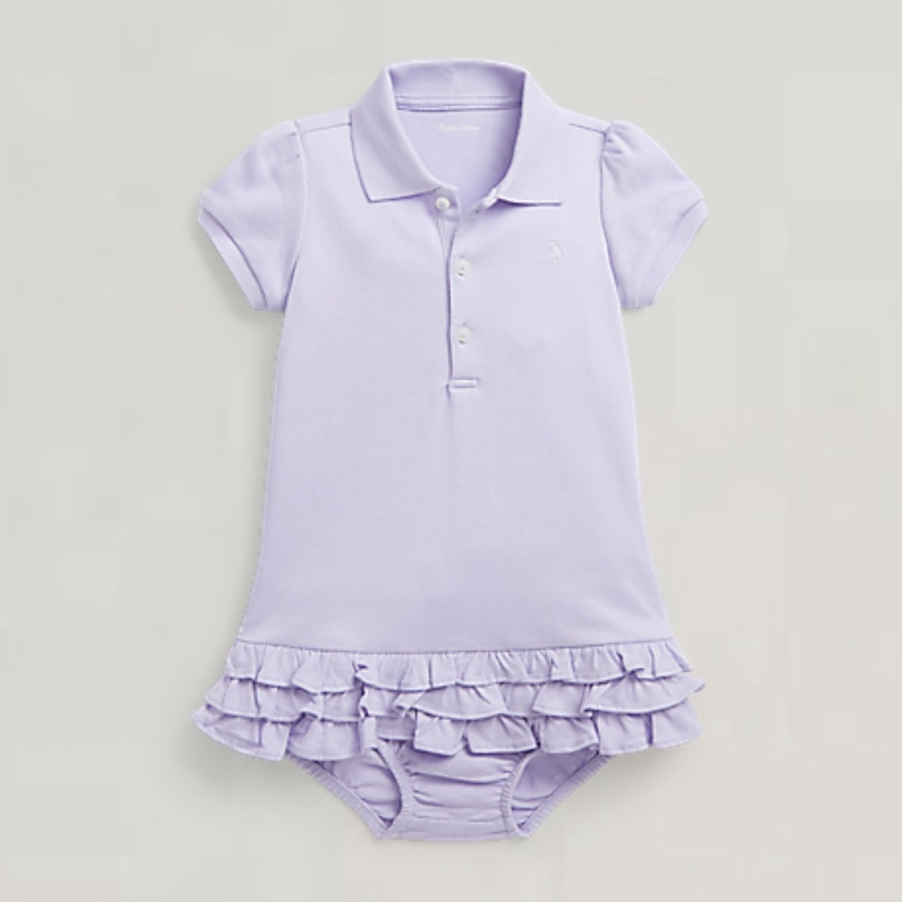 Baby dress; Solid Ruffle-dresses-knit 40/1 Interlock - Picture 1 of 1